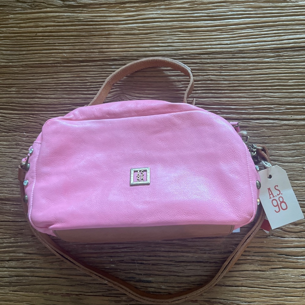 AS98 pink leather satchel/crossbody - Picture 10 of 10